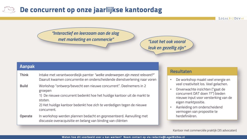 kantoordag concurrentie