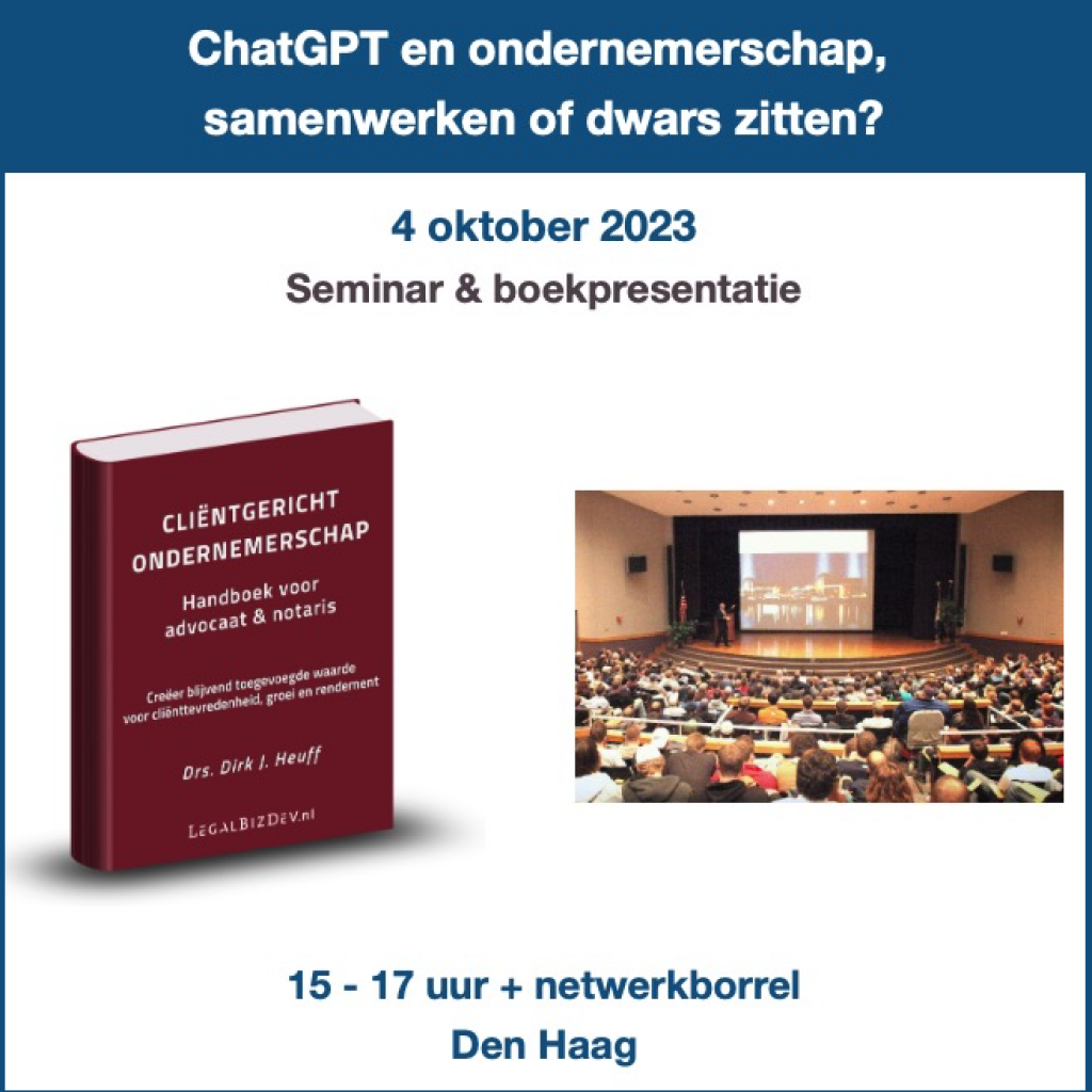 boekpresentatie seminar chapgpt ondernemerschap advocatuur notarissen