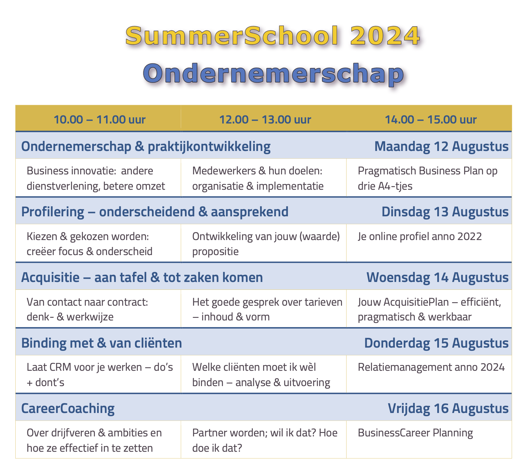 programma summerschool ondernemerschap 2024 advocatuur notariaat
